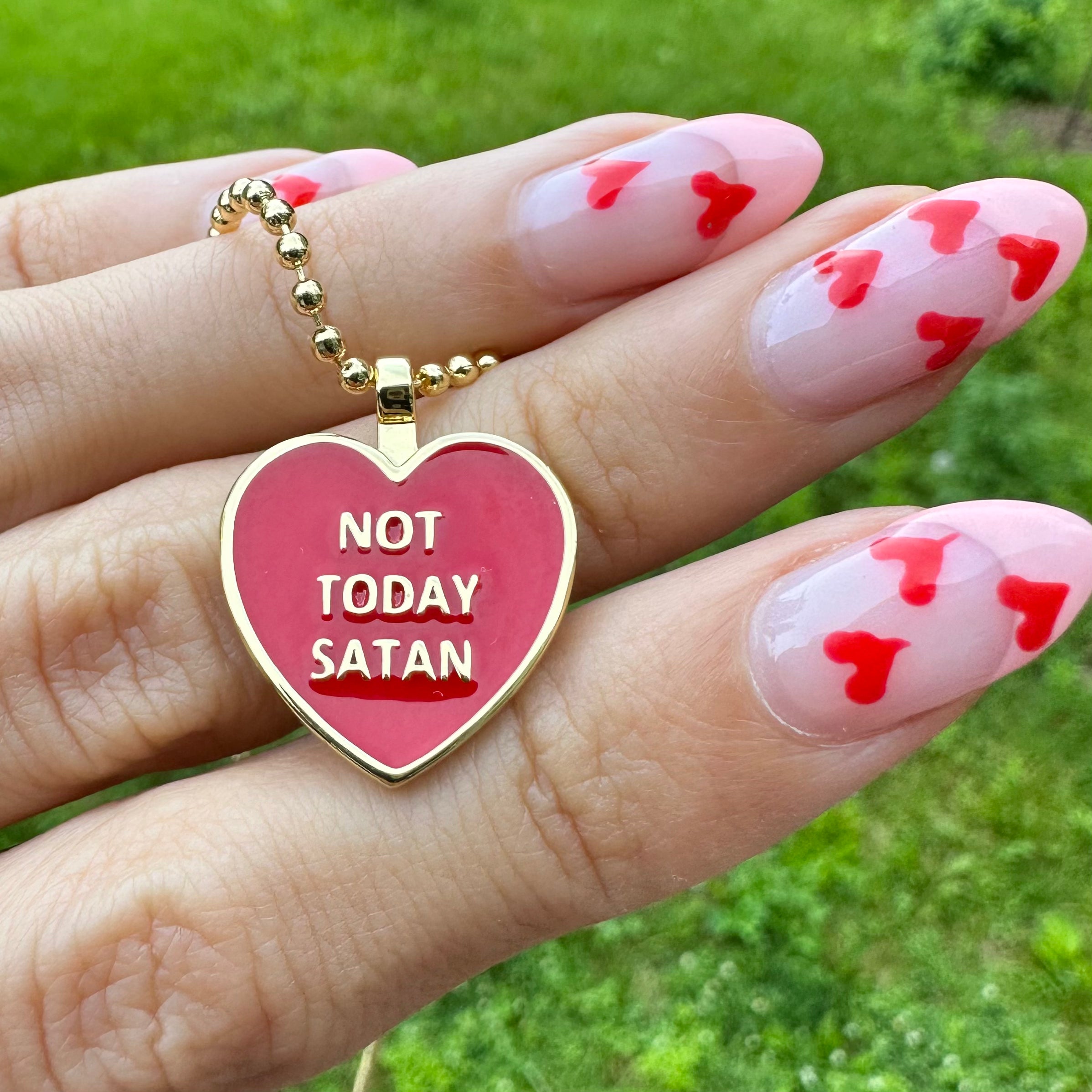 NOT TODAY SATAN NECKLACE