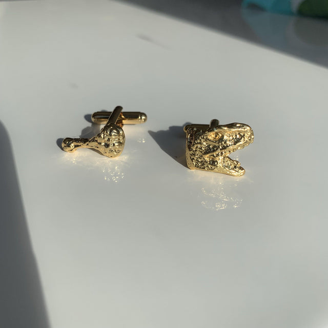 DINO EATING FRIED CHICKEN CUFFLINKS - VERAMEAT