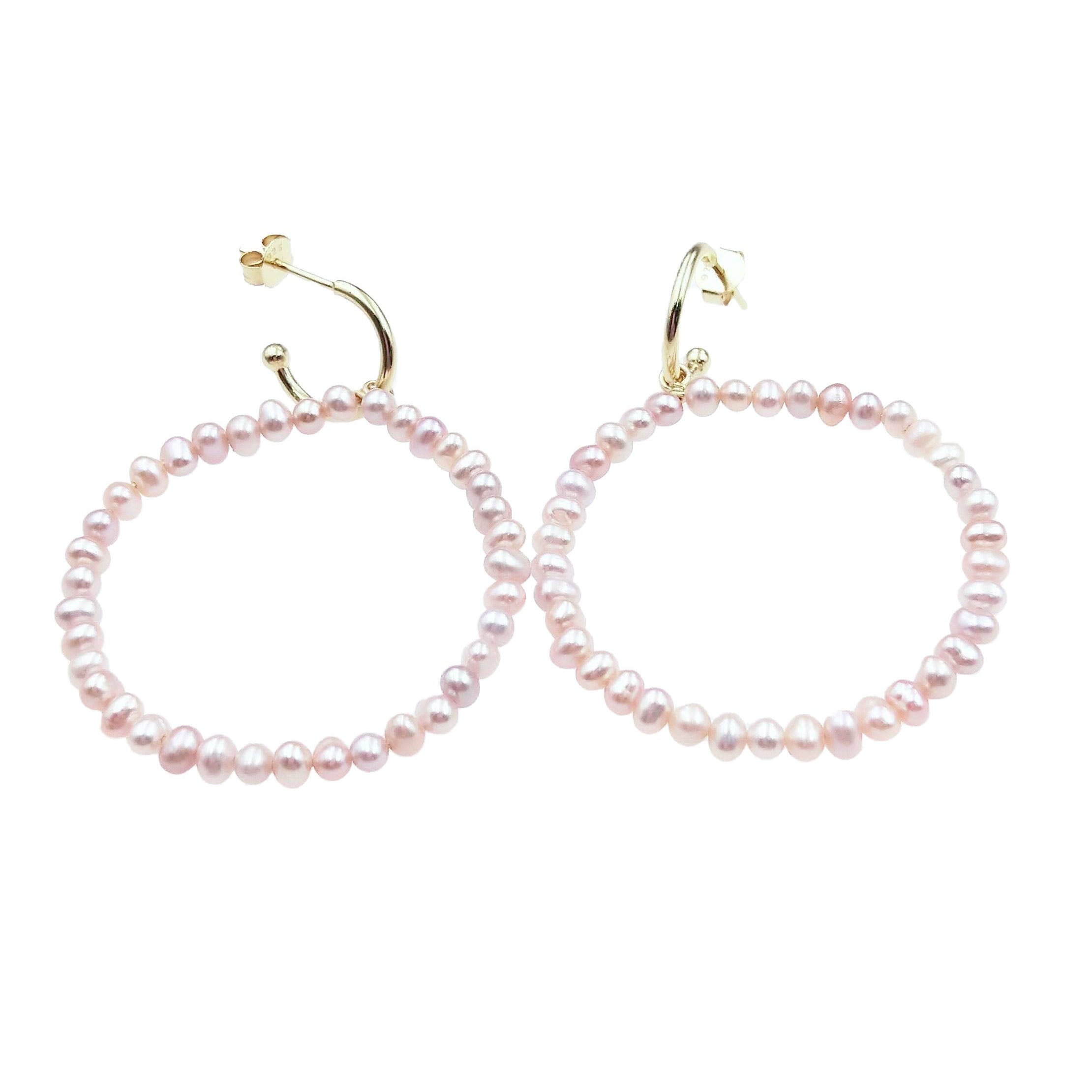 DELICATE BUT STRONG PEARL HOOPS