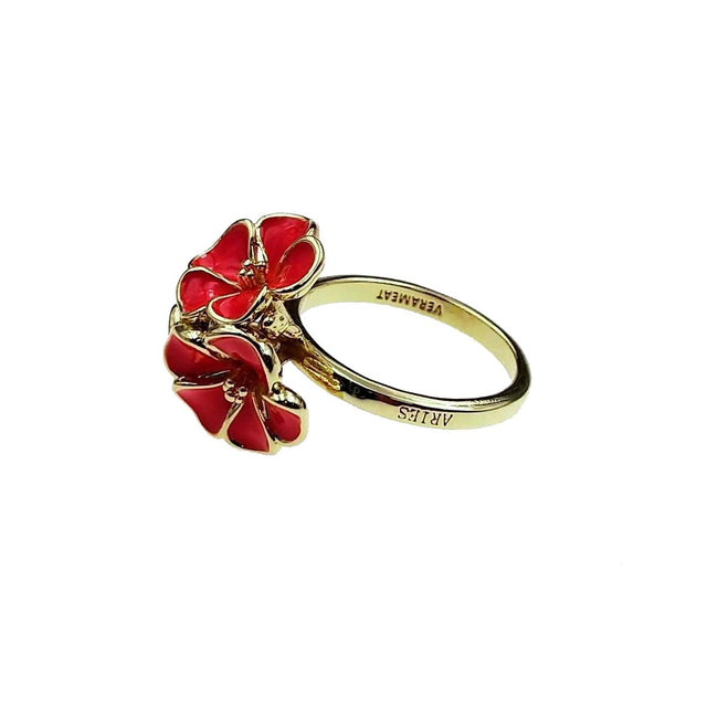 GERANIUM FLOWER ARIES RING