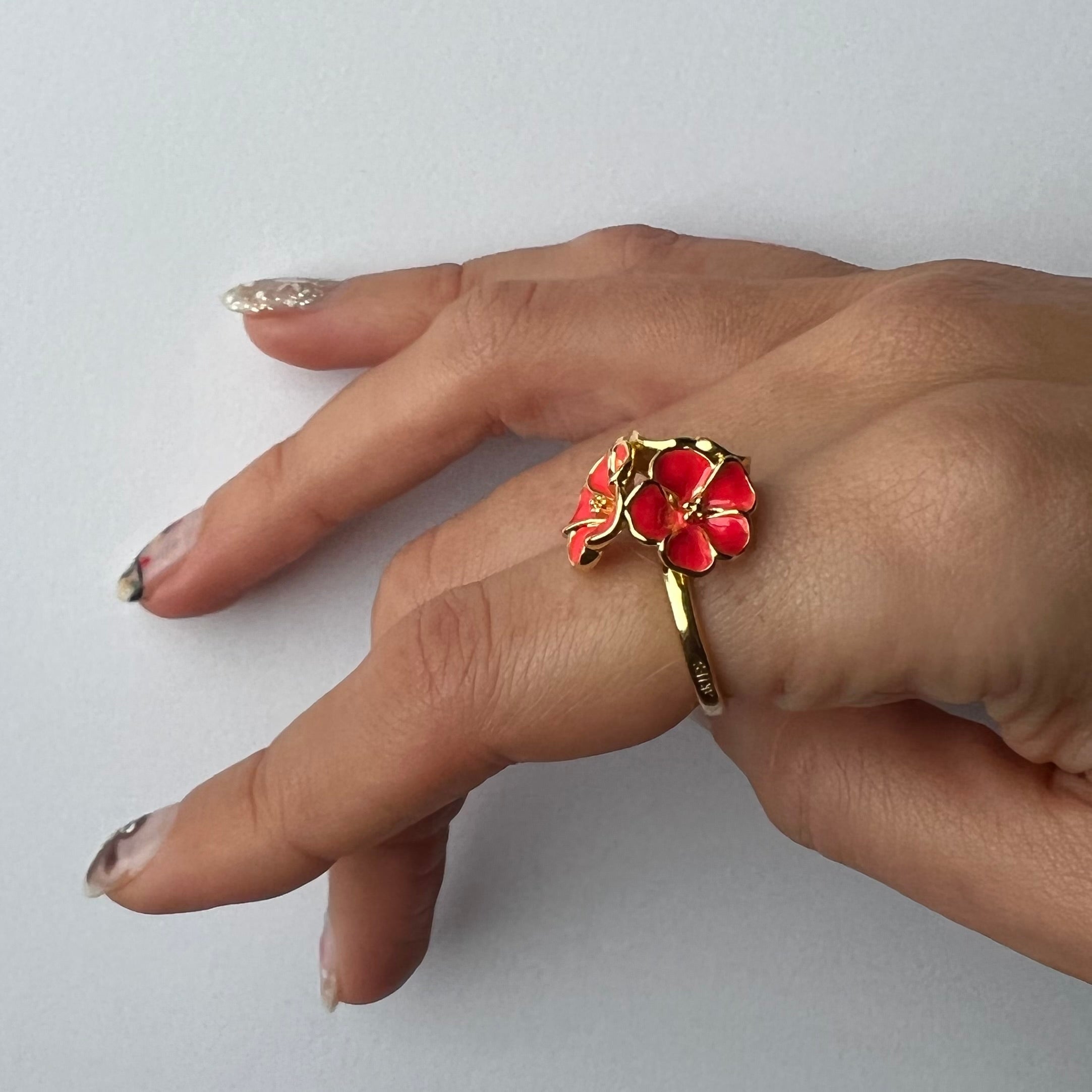 GERANIUM FLOWER ARIES RING