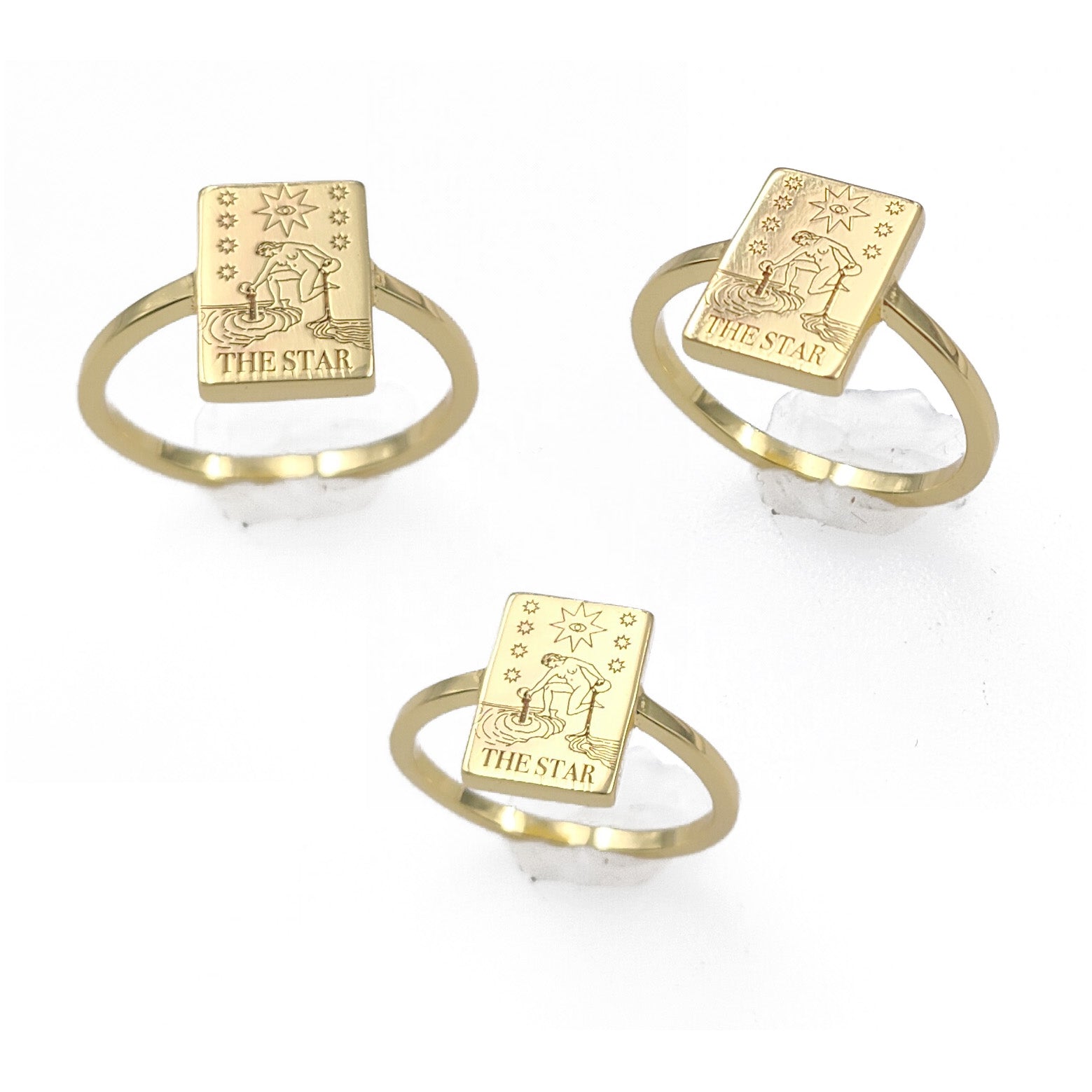 EVERYDAY TAROT STACKABLE RINGS GOLD BRASS