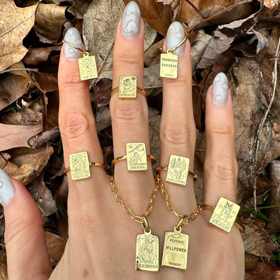 EVERYDAY TAROT STACKABLE RINGS GOLD BRASS