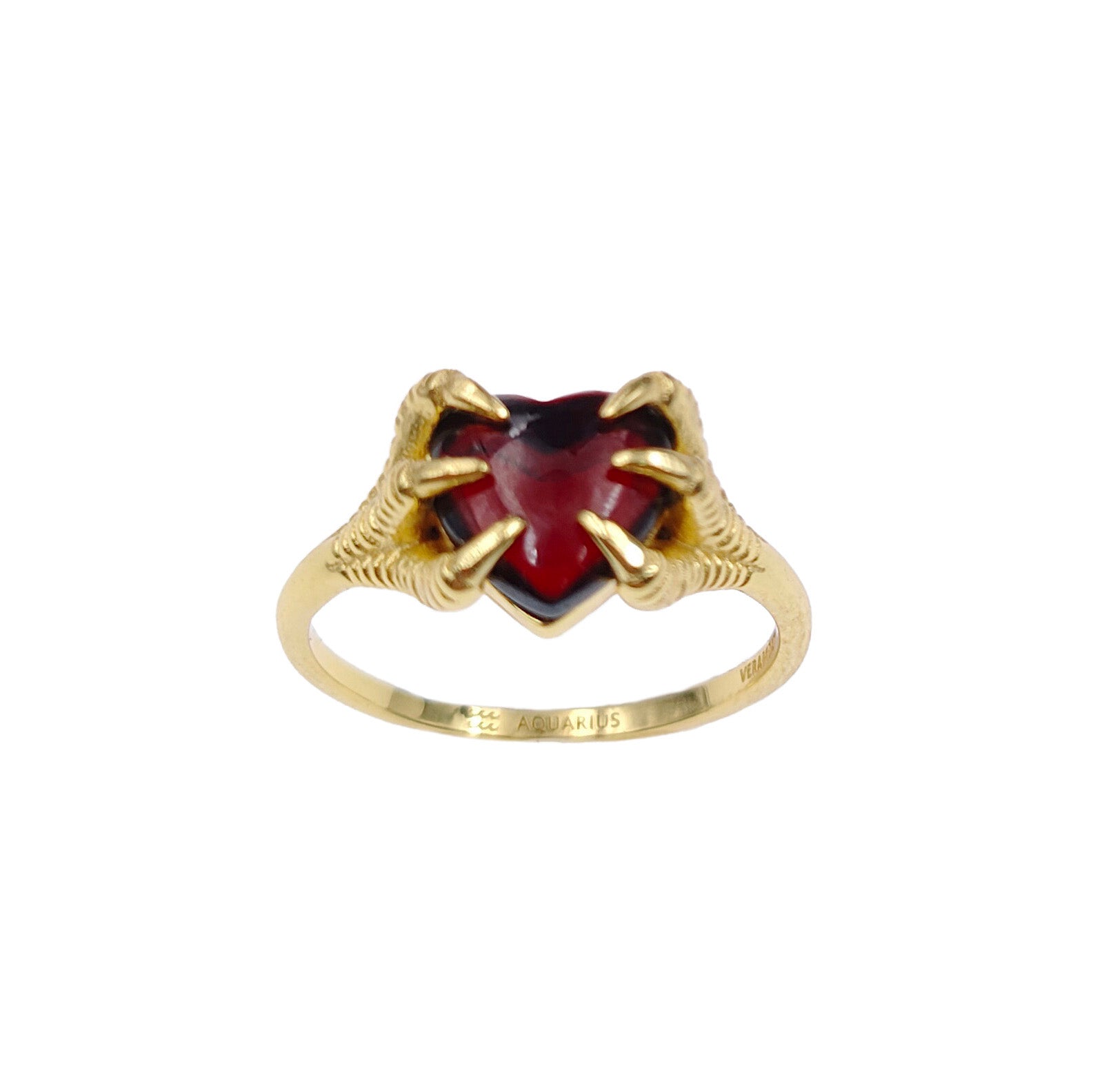 CLAWS ON ZODIAC BIRTHSTONE RING