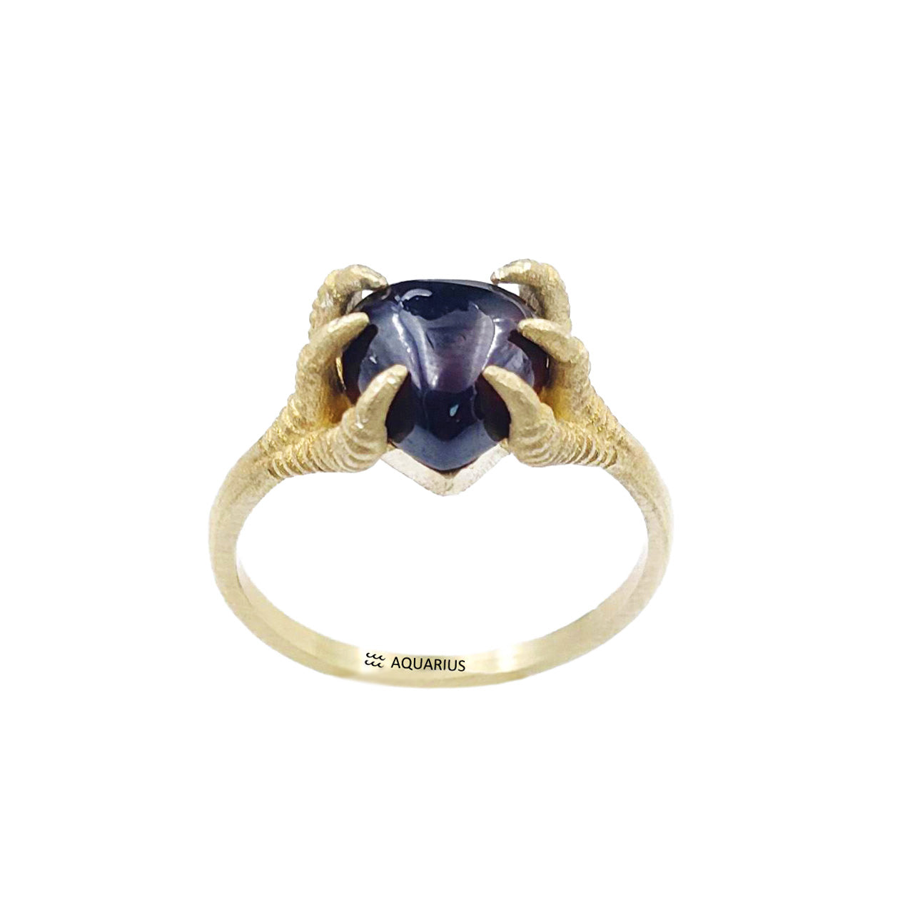 CLAWS ON ZODIAC BIRTHSTONE RING